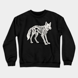 Wolf Skeleton Illustration Crewneck Sweatshirt